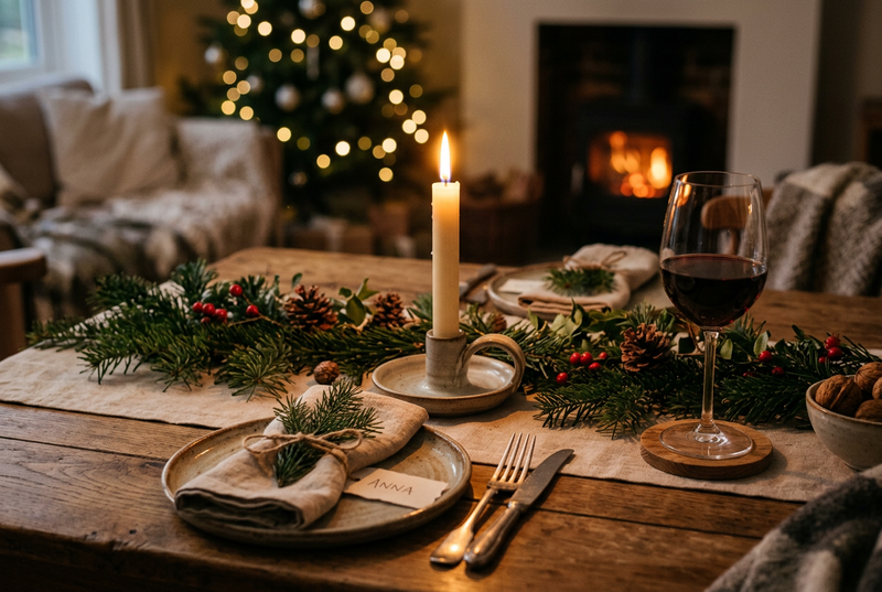 Préparer une table d'hiver : textures et matières