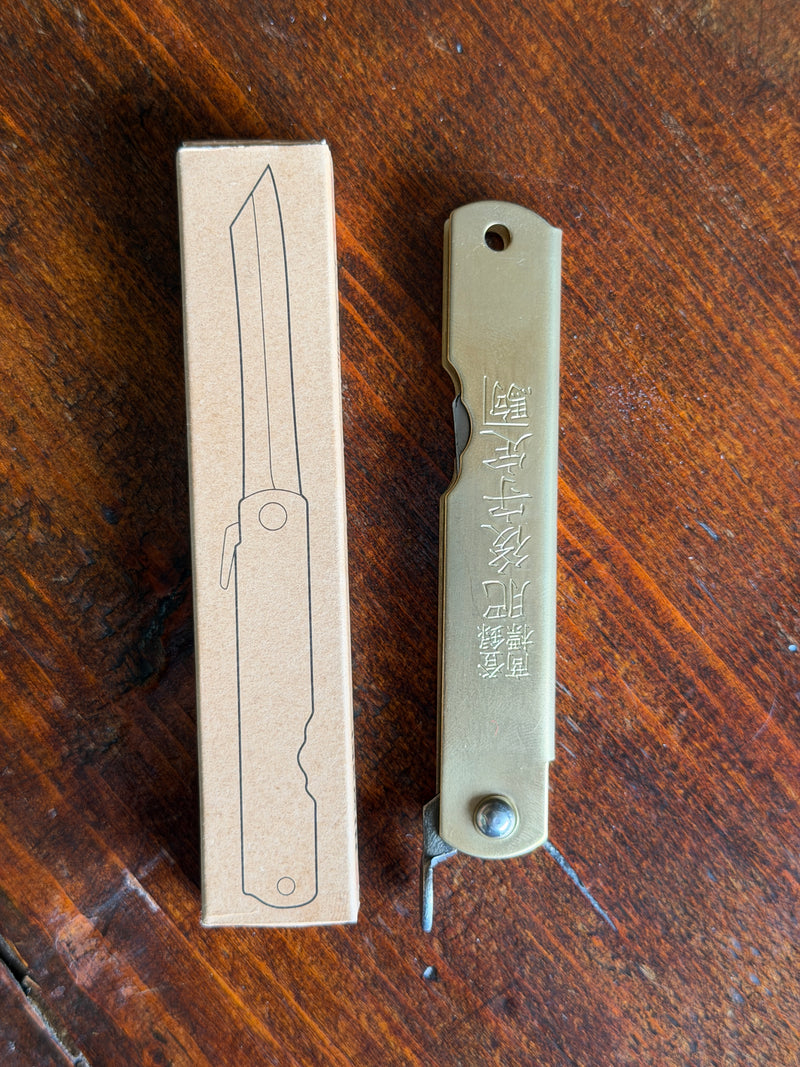 Couteau pliant en acier bleu Higonokami - Niwaki
