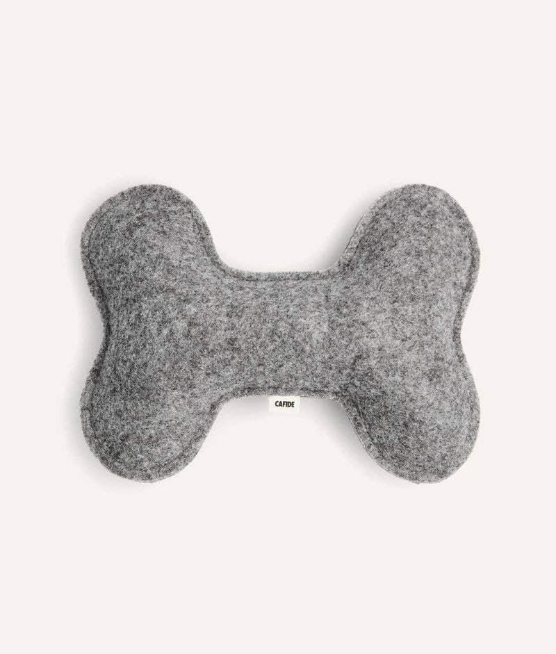 Jouet pour chien gris en forme d’os