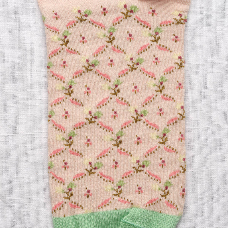 Socquette Treillis Rose