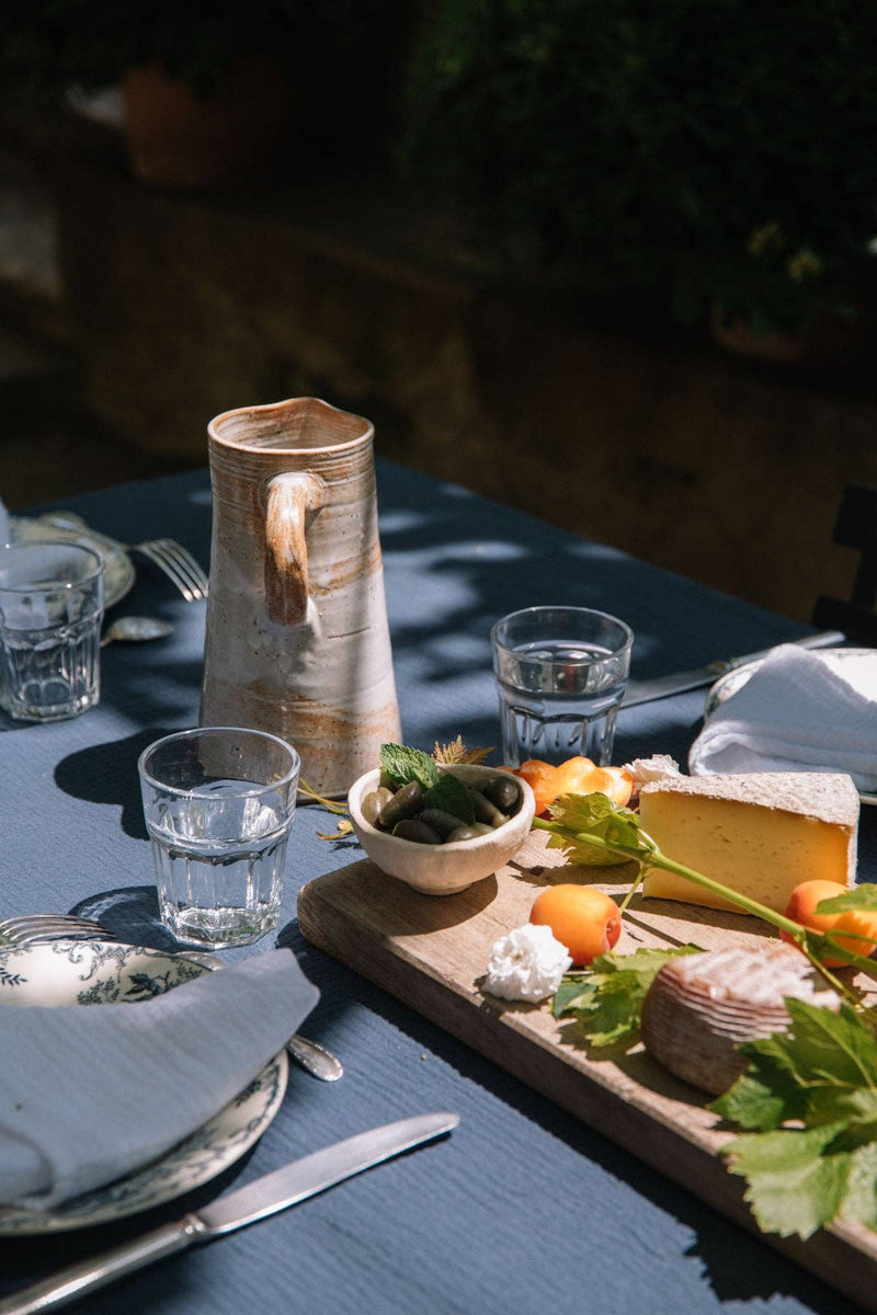 Nappe en double gaze de coton Bleu orage